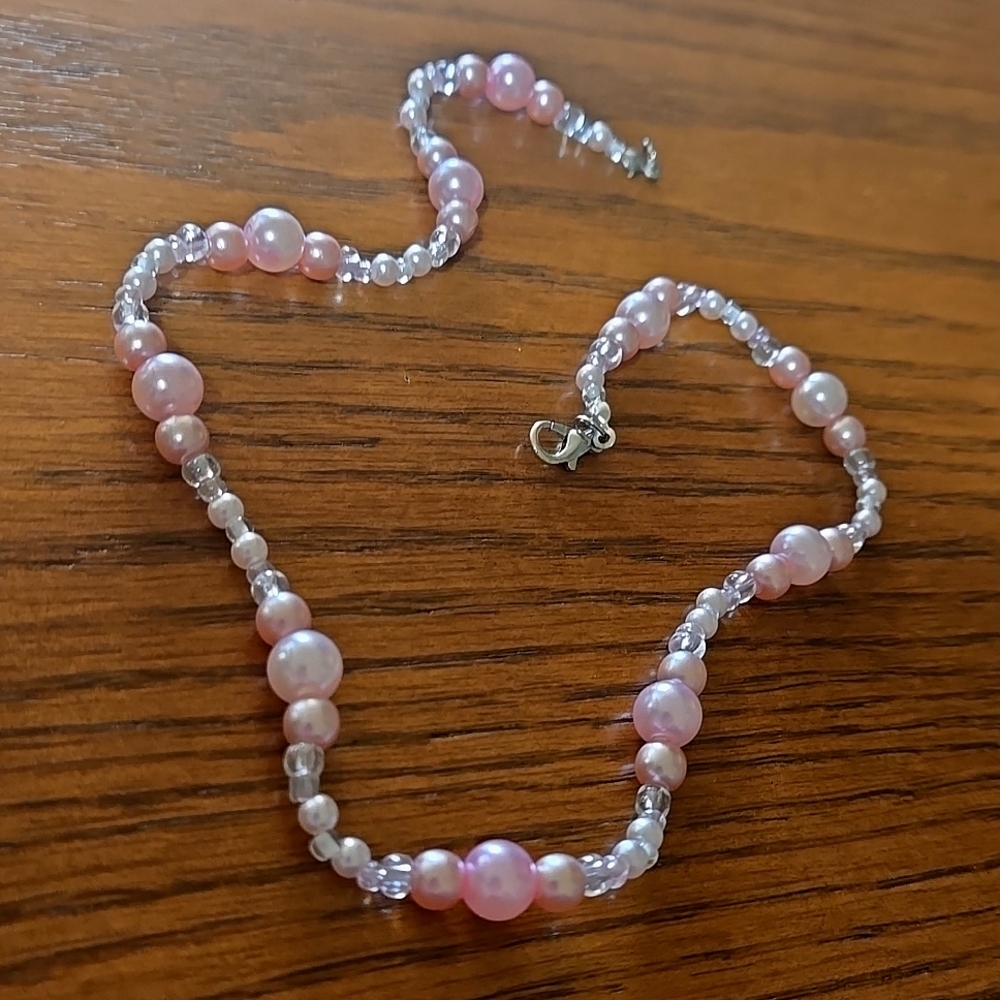 Handmade Pink Pearl Necklace